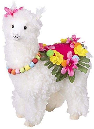 Boland 54455 - Dekoration Lama, Größe 24 x 18 cm, Alpaka, Figur mit Plüsch, Sommer, Strand, Geschenk, Party, Geburtstag