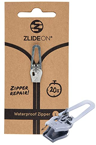 ZlideOn Reißverschluss Zipper Ersatz Reparatur Set – Silber Reißverschluss Reparieren Für wasserdichte Reißverschlüsse 1 Pack - Reissverschluss-Reparaturset