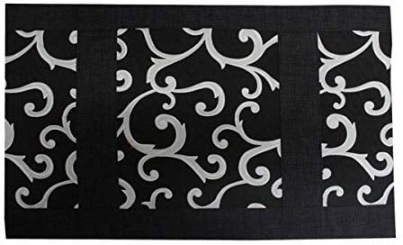 Russo Tessuti Coprifornello Maxi Piano Cottura Copri Fuochi Ghirigori Beige Nero B&A-Nero
