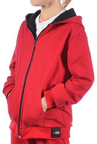 KMISSO Mädchen Sweatjacke mit Kapuze Kinder Hoodie Jacke – Reißverschluss, Baumwolle, Freizeithose Sport Schule, Größen 104–164