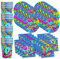 90's Birthday Party Supplies Set Plates Napkins Cups Tableware Kit for 16