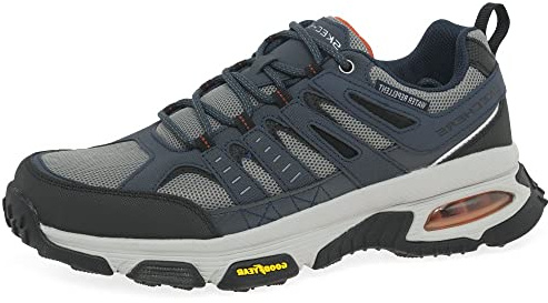 Skechers Herren Skech-air Envoy Bulldozer Sneaker, Navy Leather Pu Mesh Gray Trim, 42 EU