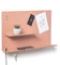 byde Wandorganizer Hebe aus Stahlstruktur. 49 x 9 x 30 cm 3-in-1 Wandregal mit Magnettafel und Magneten. Tafel für Schlüssel, Zeitungen und Notizen. Beige und Rote Farbe