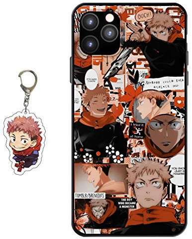 Staremeplz Compatible with iPhone 11 Pro Max Case Anime Design [With Figure Keychain], Soft Silicone Flexible TPU Animation Phone Case for iPhone 11 Pro Max