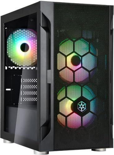 SilverStone Technology FARA H1M PRO, Stilvolles und markantes Micro-ATX-Gaming-Gehäuse mit ARGB-Beleuchtung, SST-FAH1MB-PRO