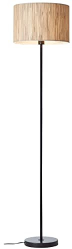 BRILLIANT Lampe, Wimea Standleuchte schwarz/natur, 1x A60, E27, 52W, Mit Fußschalter