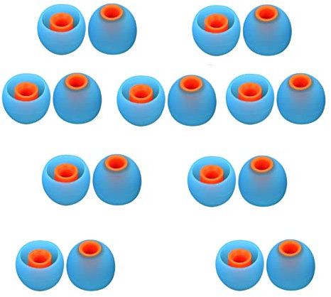 Earbuds Replacement Tips Silicone Earbud Tips Ear Bud Replacement Pieces Ear Gels Fit for Inner Hole from 3.8mm - 5.1mm Earphones 9 Pairs S/M/L Blue-Orange