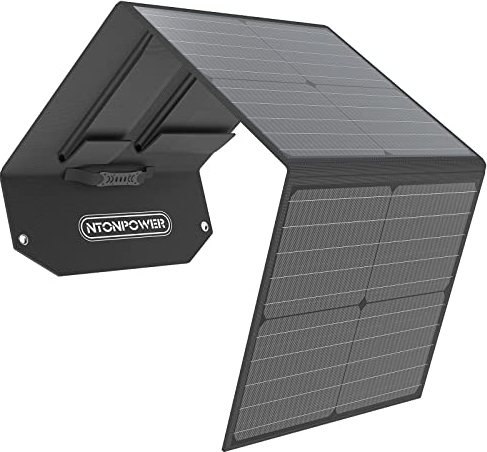 NTONPOWER Panneau Solaire Portable 60W Pliable Chargeur Solaire Monocristallin avec Sorties USB/DC pour Tablette, Smartphone Camping