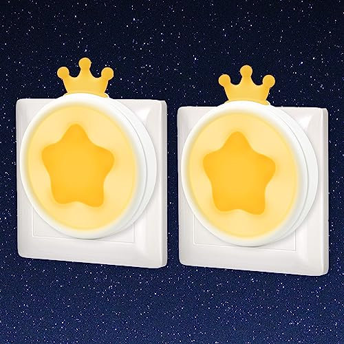 Annmore Nachtlicht Steckdose Kinder Dämmerungssensor Stilllicht Baby Erstausstattung Neugeborene Schlummerlicht Kinderzimmer Wandlicht für Treppen, Eingangsbereich, Flur, Küche (WeißxWeiß)