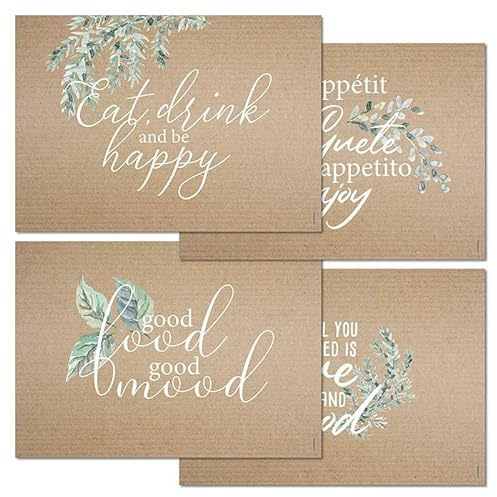 Papiertischset Pleasure, 1 Abreissblock mit 48 Blatt (4 Sujets à 12 Blatt), L42xB29.7xH0.8cm