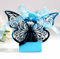 Wambere 50 Stück Schmetterling Süßigkeiten Schachtel für Hochzeit Taufe Gastgeschenk Geschenkbox Kartonage Schachtel Tischdeko Bonboniere Box,Kinder Party süße Boxen,Hochzeit Dekoration,Blau