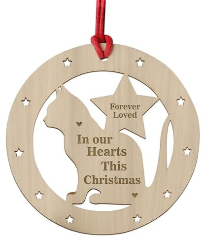 Red Ocean Memorial Gift For Cat Christmas Tree Decoration Remembrance Plaque For Cat Kitten Gift For Family Keepsake
