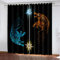 WIKINGER Gardinen ösenschal 2er Set B 120 X H 140 cm 3D Wolf Vorhang Blickdicht Kälteschutz Schallschutz Verdunkelung Wärmeisolierende Vorhänge für Wohnzimmer Schlafzimmer