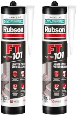 Rubson | Mastic FT 101 Blanc (cartouche de 280 ml) – Mastic polymère pour joints, fissures et collages – Mastic étanche multi-matériaux pour intérieur & extérieur (Lot de 2)