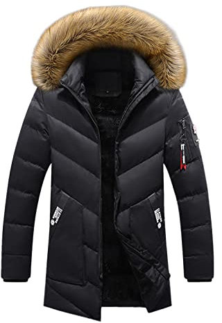 MGSFGlk Winterjacke Herren Leichte Übergangsjacke Herbstjacke Winter Daunenjacke Outdoor Steppjacke Reißverschluss Jacke Herrenjacke Große Größen Hybrid Jacke Mit Taschen Mantel Anorak