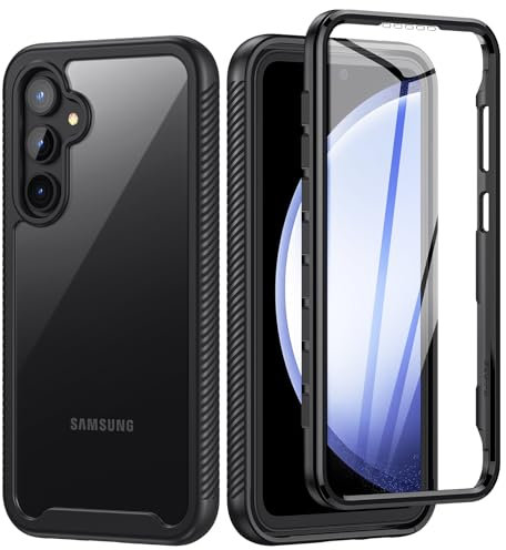 seacosmo Coque de protection pour Samsung Galaxy S23 FE S23 FE 5G, S23 FE - Protection complète à 360 degrés - Avec film de protection d'écran intégré - Noir