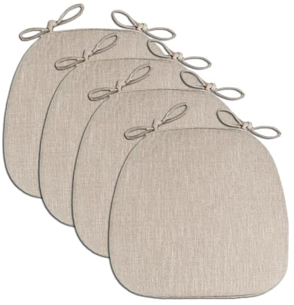 ZLXHFFH 1/2/4/6er Set Stuhlkissen mit Bändern, Bequeme Sitzpolster 43x41x35cm Sitzkissen gefüllt für Indoor und Outdoor, Optional mit Antirutsch und gepolstert,Eco Filz Kissen geeignet für Armchair
