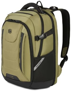 SwissGear 5358 USB ScanSmart 16” Laptop Backpack, Olive, L, Travel Tech Pro
