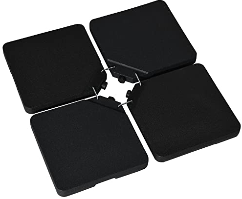 Outsunny Peso para Base de Sombrilla de 4 Piezas Base para Sombrilla Cuadrado Rellenable de Agua 60 kg Arena 70 kg o Mixto 80 kg para Base Cruzada Negro