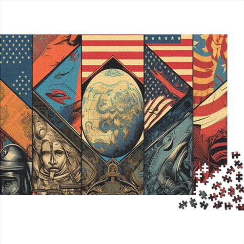 Flaggen der Welt Puzzles 1000 Teile -Puzzle Hölzernes Mit - Puzzle Für Erwachsene Und Kinder Ab 14 Jahren,Spiel Und Spaß Für Die Ganze Familie 1000pcs (75x50cm)