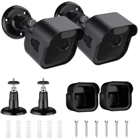 OFFCUP Weatherproof Protective Cover, 2pcs Blink Outdoor Camera Wall Mount, 360 Degree Adjustable Mount for Blink Outdoor Indoor Home Security Camera System (Black)