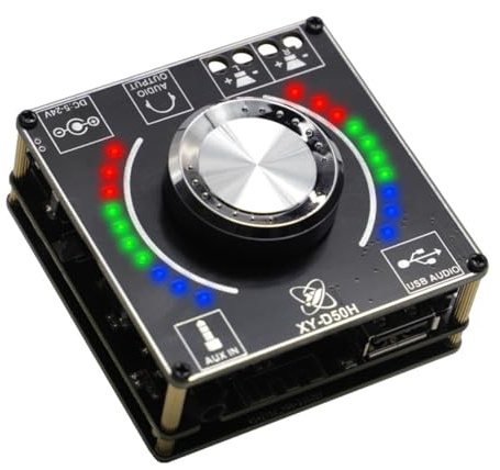 POFET Amplificador DE Potencia estéreo Bluetooth de Nivel HiFi 50Wx2 módulo TPA3116 Espectro de Volumen música Ritmo luz D50H