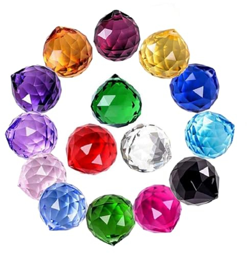 zabeto 50 Piezas de Prisma de Bola Colgante Facetado de Cristal K9 para DecoracióN del Hogar del Hotel de Despedida de Boda del áRbol de Feng Shui-20 Mm