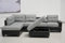 Western Grey/Black Fabric Corner Sofa suite With Drop Down Cup Holder And Ottoman for livingrooms -Cheap sofas & couches -3020 (Grey/Black, Left Hand Side)