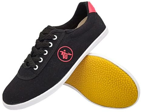 ForceRoute Chaussures Kung Fu Wushu Wing Chun, Entraînement Chinois Taichi, Karate Taekwondo, Shaolin Qi Gong - Canevas, Unisexe Homme Femme