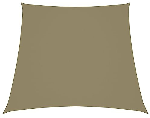 Iiaky Sonnensegel Oxford-Gewebe Trapezförmig 2/4x3 m Beige Pergola Wasserdicht Sichtschutz Garten