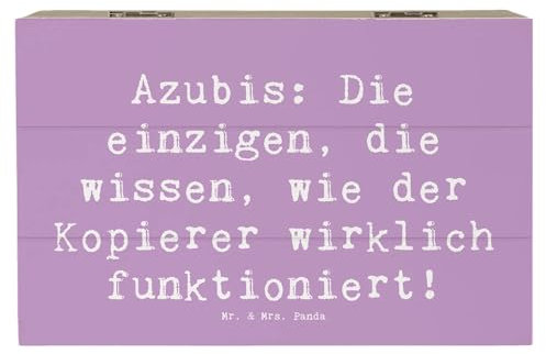 Mr. & Mrs. Panda 19 x 12 cm Holzkiste Spruch Auszubildende Kopierer - Geschenk, Technik, Sprüche, Geschenkbox, Berufe, Truhe, Lehrjahre,