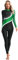 Kaerm Voltigieranzug Damen Ganzkörper Langarm Tanzbody Stehkragen Overall Farbblock Patchwork Jumpsuit Lang Wettbewerb Tanzkleidung Grün XXL