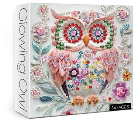 3D-Kristallstein-Eulen-Puzzles für Erwachsene, 1000 Teile, buntes Juwelen, Vogel, Blumen, Kunst, Puzzle, schöne Diamant-Tiere, hübsches Fantasie-Puzzle