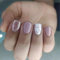 24pcs Glitter Pink Short False Nails - Stick on & Removable w/Marble & White Press Ons. Acrylic Full Cover Fake Nails - Women Nail Art Accessories