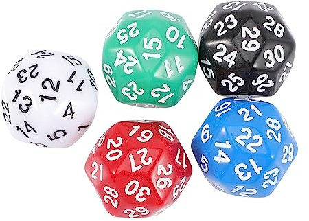 Warmhm Set Di Dadi in Acrilico A 30 Facce Unico Ideale Per Feste Giochi Da Bar Giocattolo Educativo Divertente Giocattolo Di Dadi Sicuro E