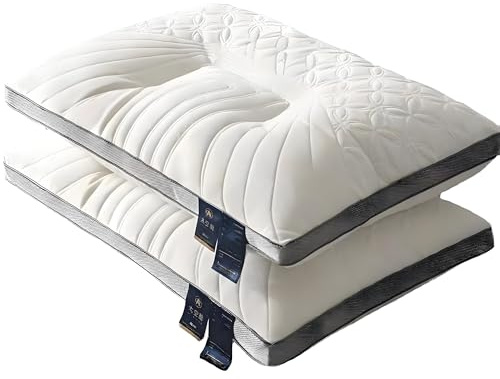 Yokqexz Latexkissen 2er-Pack for Erwachsene – Ergonomischer Kissenkern Zur Nackenstützung, Atmungsaktives, Kühlendes Schlaf- Und Druckentlastungsbettkissen, Hotelqualität