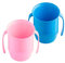 Doidy Cup Free Flow - Vaso de entrenamiento para niños pequeños (sin válvula ni boquilla), a partir de 3 meses, vaso abierto con asas para beber fácilmente, sin BPA, 200 ml, paquete de 2, rosa y azul