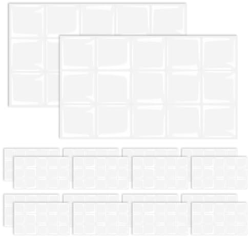 KiKiHong 20 Stück Weiße Fliesenaufkleber,3D Wandpaneele Selbstklebend für Küche & Bad,Küchenrückwand Spritzwassergeschützt & Wasserdicht(30x15 cm)