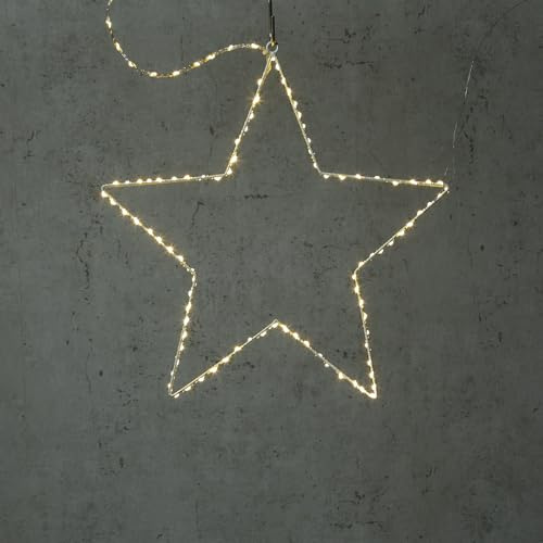 MARELIDA LED Stern Leuchtstern Metallstern Weihnachtsstern für Innen/Außen (40cm 140 LED)