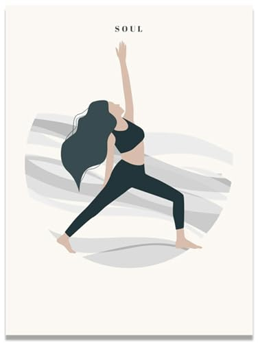 WDHBI HEKA Pilates Yoga Canvas Painting Yoga Poster Modern Style Prints Girl Yoga Movement Exhibition Wall Art Home Decor Picture 40x60cmx1 No Frame