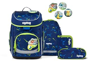 ergobag Schulranzen-Set cubo Set Spitzenreitbär - Dunkelblau