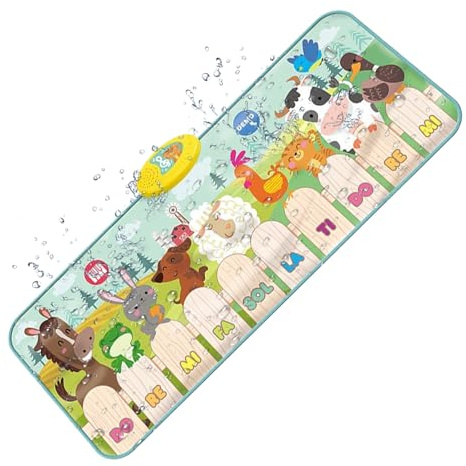 Klaviermatte Für Babys - Bildungsspielzeug mit 9 Tiergeräuschen - Musikmatte Für Kleinkinder | Für Kinder Ab Einem Jahr Entwicklung Sensorisches Spiel Spielzeit Kinderzimmer -Fitness
