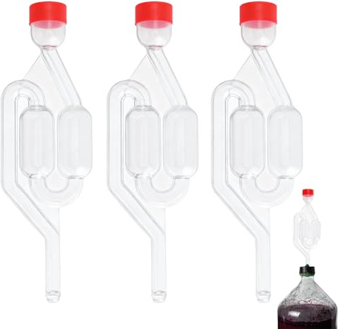 UOCAI 3 PCS Tubo di fermentazione con Coperchio, per fermentazione per Palloncino, del Succo, Birra, Vino, crauti, Kimchi