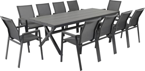 Primaster Garten-Essgruppe Turin 10 Personen Aluminium anthrazit Sitzgruppe