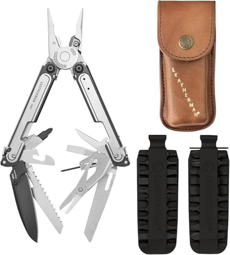 Leatherman ARC Multi-Tool, Sheath & Bit Kit Bundle - 20-Tool Multi-Tool with MagnaCut Steel Blade, Brown Medium Heritage Leather Holster and 42-Tool Bit Kit
