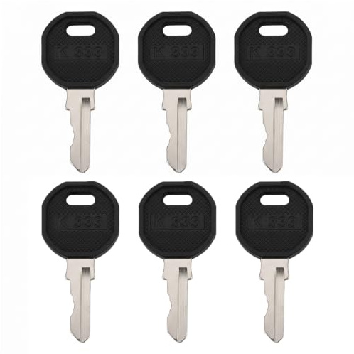 HABVPU 6 Pièces Clés de Rechange EK333 pour Armoire et Boîte aux Lettres, Clé Passe Partout Universelle Compatible avec Cylindre EK333 333 1108-1-1 1108-U35, Noir 5,1cm