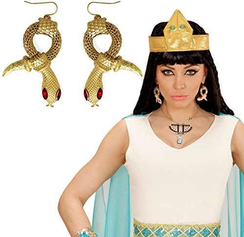 Amakando Cleopatra Ohrstecker Schlangenohrringe Pharaonin Ägypten Königin Schmuck Ägyptische Ohrclips Ohrschmuck Kostüm Accessoire Damen Göttin Modeschmuck Antike