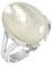 Jeweloporium 925 Sterling Silber Ringe für Damen Größe 61(19.4) Weiß Real Perlmutt mit Stein Solitär Silber Ringe Ostern Geschenk Kostüm Schmuck