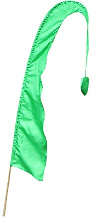 Original Balifahne | Bali Fahne | Grün – 120 cm | Gartenfahne mit Bambusstange | Satin |Asiatische Umbul Fahne | Outdoor-Dekoration | Garten Flagge | Garden Flag