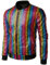 JOGAL Herren Metallic Pailletten Baseball Bomberjacke 70er Disco Party Kostüm Small Mehrfarbig